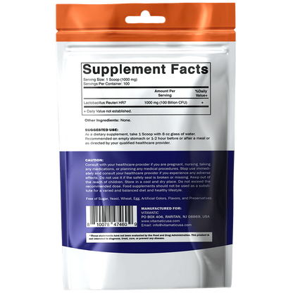 Lactobacillus Reuteri Probiotic Powder Digestive Health Support 100 Gram - 100 Servings