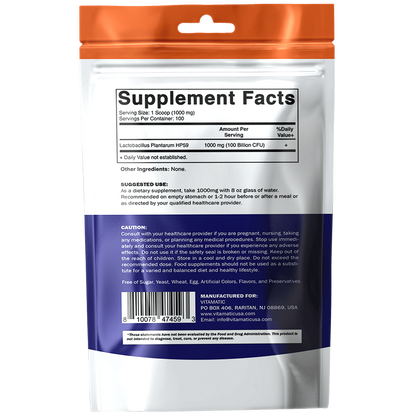 Lactobacillus plantarum Probiotic Powder Digestive Health Support 100 Gram - 100 Servings