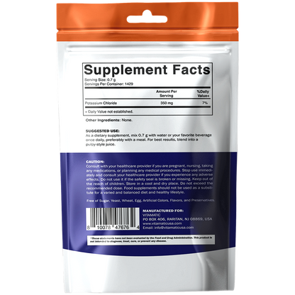 Potassium Chloride Powder – 1 Kg (2.2 lb) – Pure, No Fillers, Non-GMO, Gluten Free