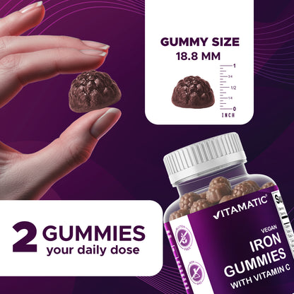 Vitamatic Iron 65mg with Vitamin C, 60 Gummies
