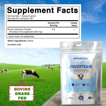 Bovine Colostrum 30% IgG Powder 16 0Z - 227 Servings (Unflavored)