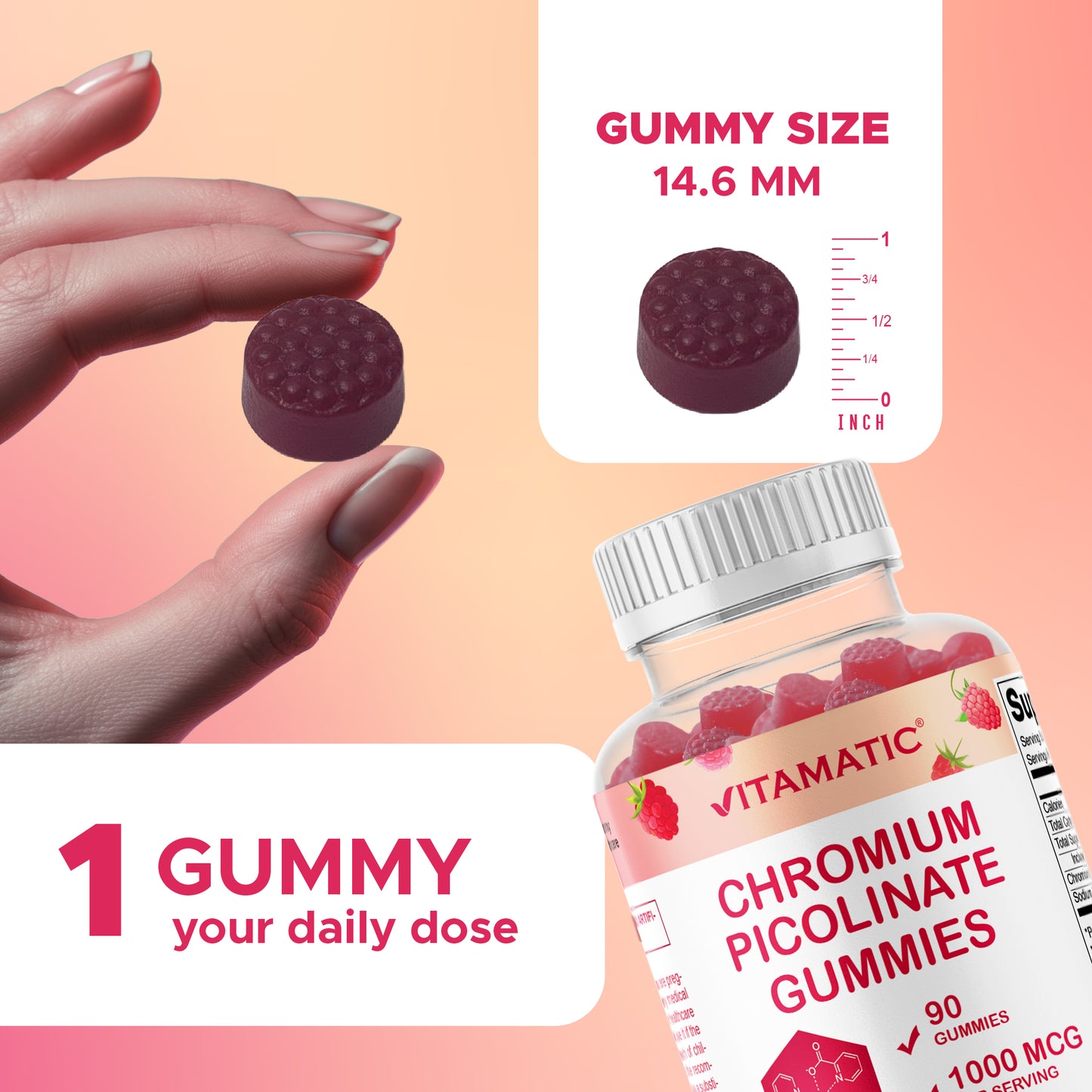 Vitamatic Chromium Picolinate 1000 mcg - 90 Gummies