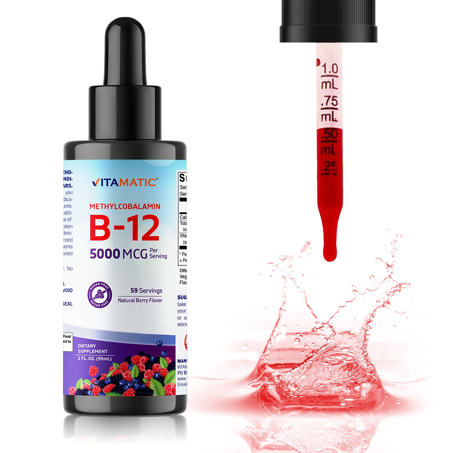 Liquid B12 Methyl B12 5000 mcg 2 OZ – Vitamatic
