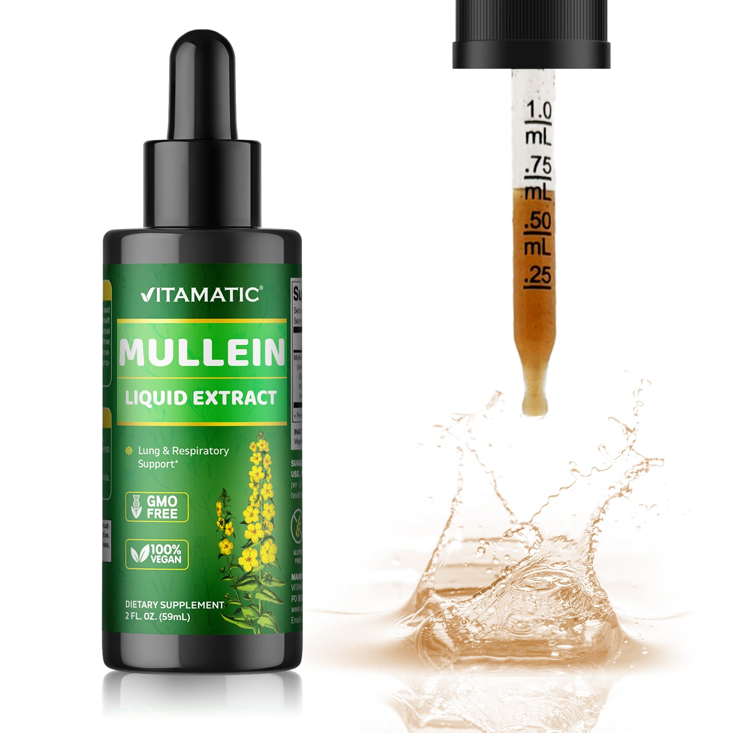 Liquid Mullein Leaf 1000mg per Serving 2 FL OZ Vitamatic Liquid Mullein Leaf 1000mg per Serving 2 FL OZ Vitamatic