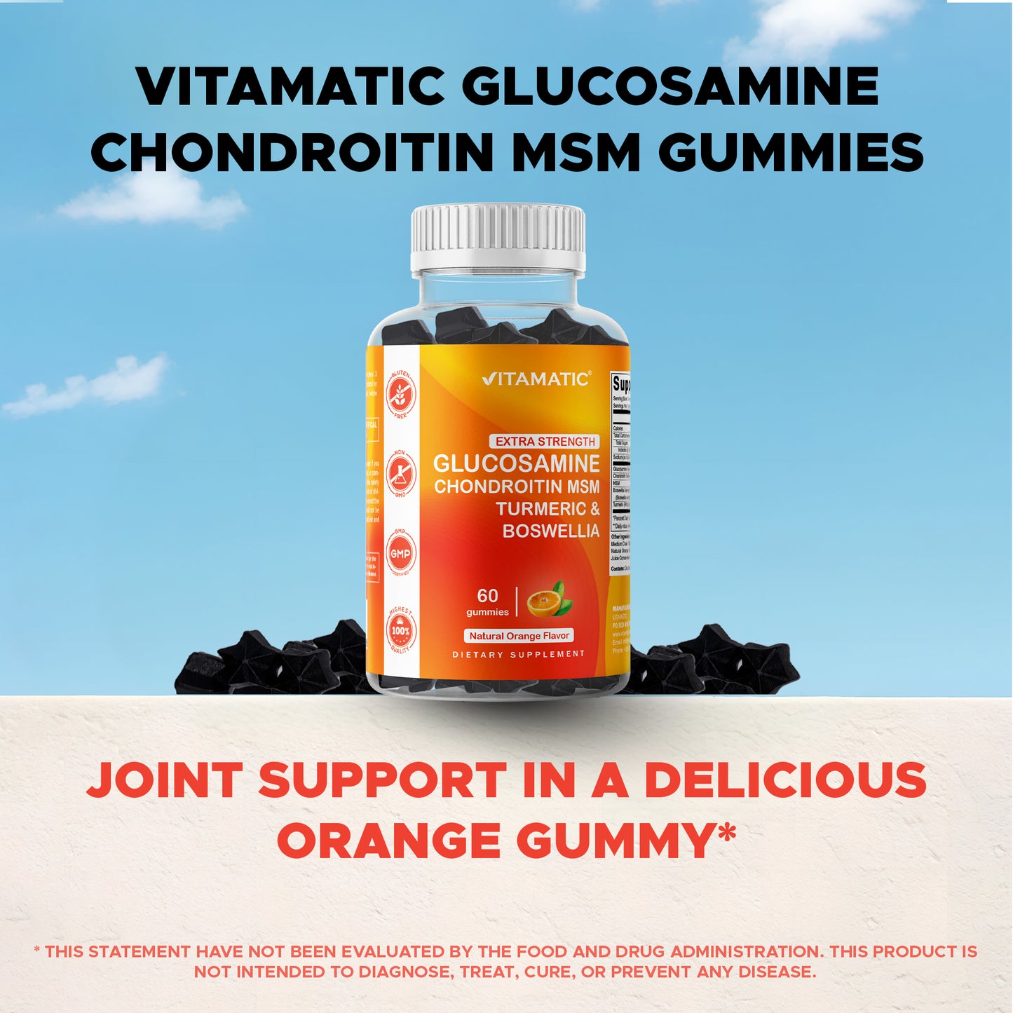 Glucosamine Chondroitin MSM Boswellia Turmeric 60 Gummies