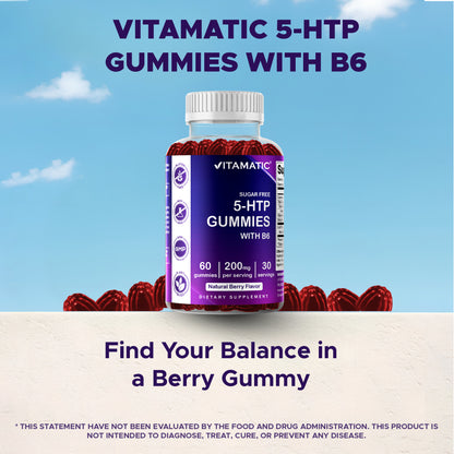 Sugar Free 5-HTP 200mg with B6 - 60 Gummies