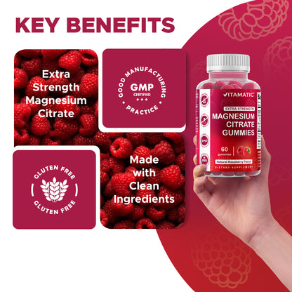 Extra Strength Magnesium 85mg - 60 Vegan Gummies