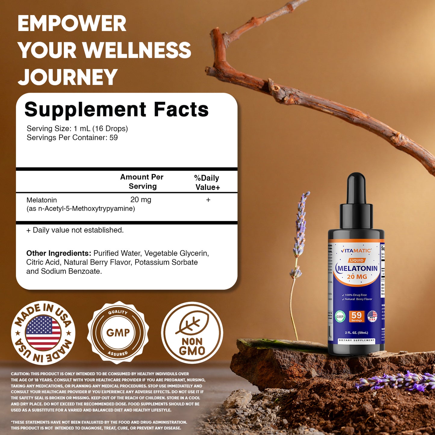Melatonin 20mg Liquid Drops 2 Fluid Ounce