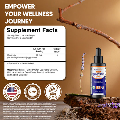 Melatonin 20mg Liquid Drops 2 Fluid Ounce