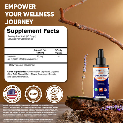 Melatonin 20mg Liquid Drops 2 Fluid Ounce