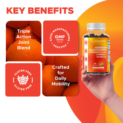 Glucosamine Chondroitin MSM Boswellia Turmeric 60 Gummies