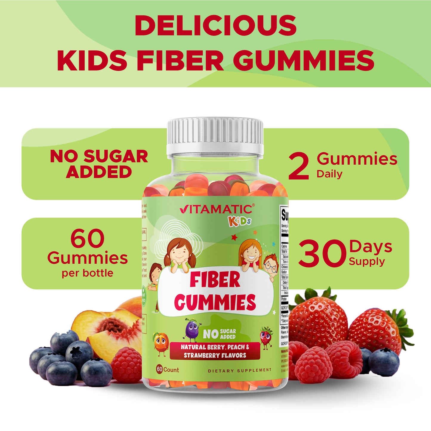 Kids Fiber Gummies - 60 Gummies