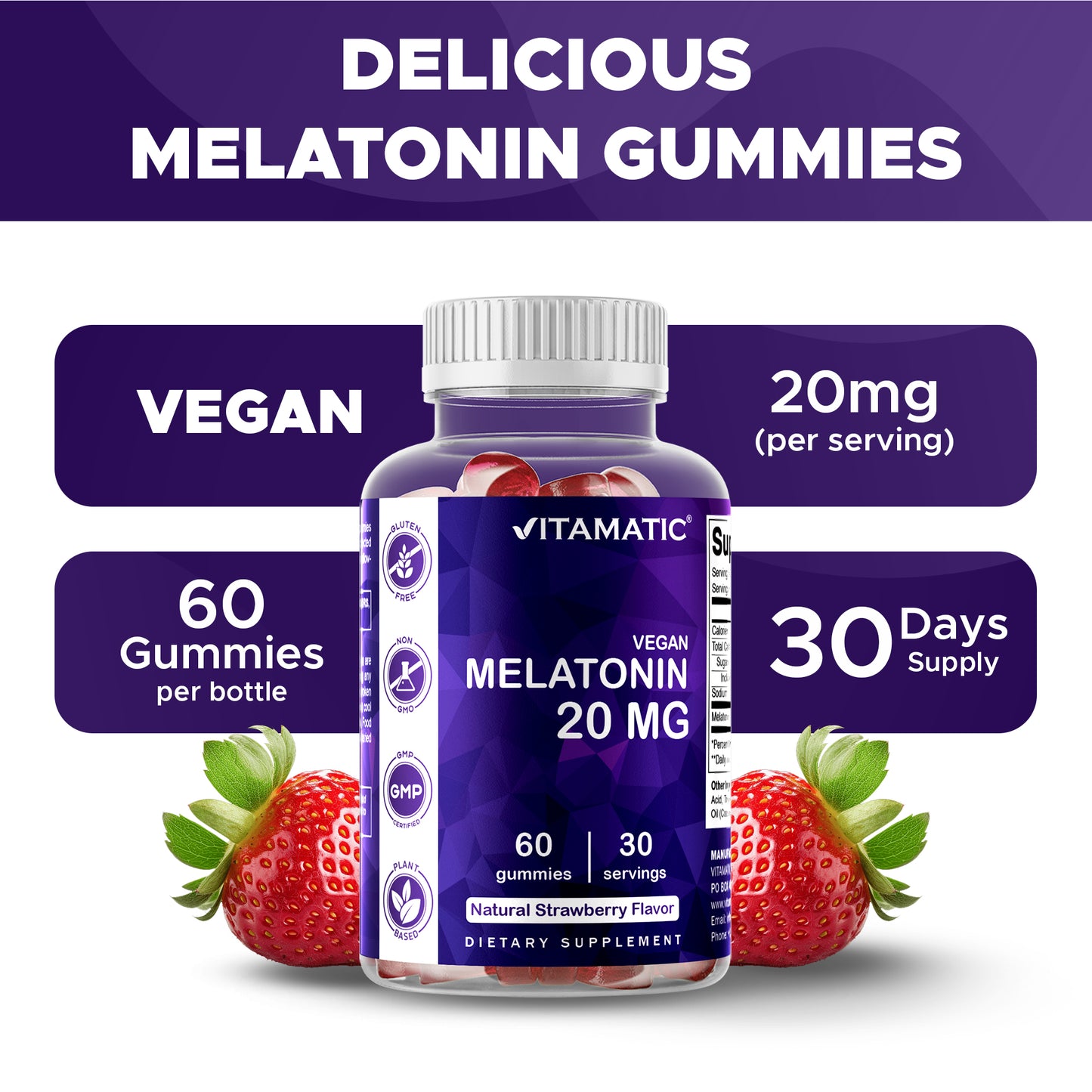 Melatonin 20mg - 60 Vegan Gummies