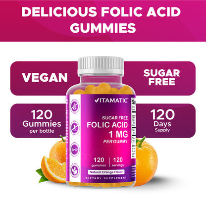 Sugar Free Folic Acid 1 mg - 120 Gummies