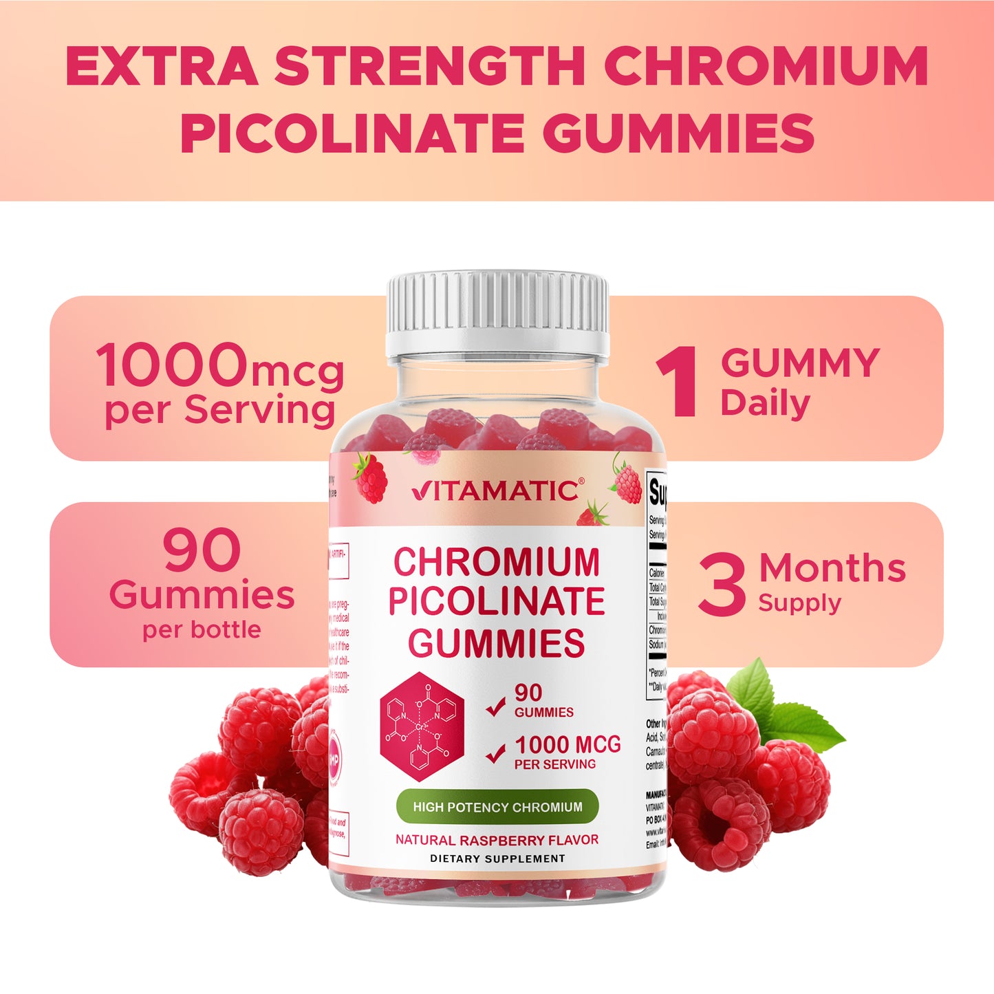 Vitamatic Chromium Picolinate 1000 mcg - 90 Gummies