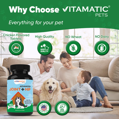 Maximum Strength Joint & Hip Health Supplement for Dogs 120 Chicken Flavored Tablets