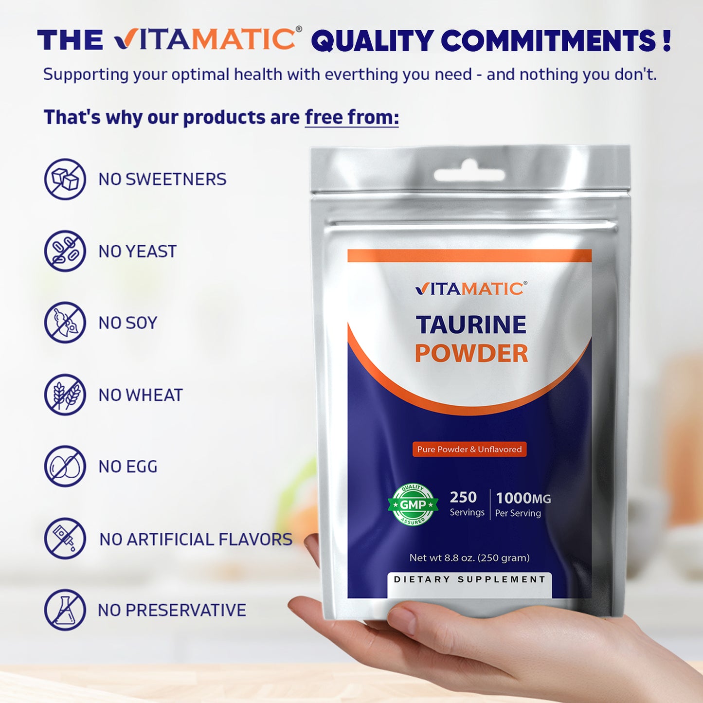 Pure Taurine 1000mg 250 Servings