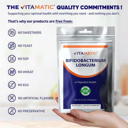 Bifidobacterium Longum Probiotic Powder Digestive Health Support 100 Gram 100 Servings