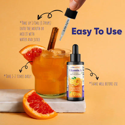 Vitamin A Liquid Drops 10000 IU (3000 mcg) as Retinyl Palmitate - 2 FL OZ (59 ml)
