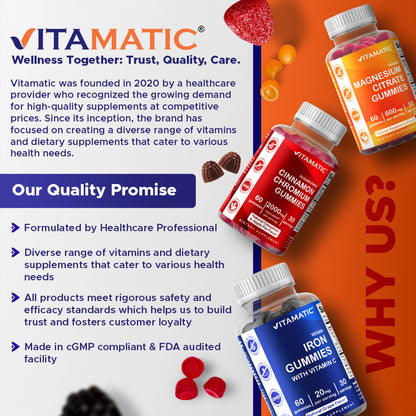 Vitamatic Iron 65mg with Vitamin C, 60 Gummies