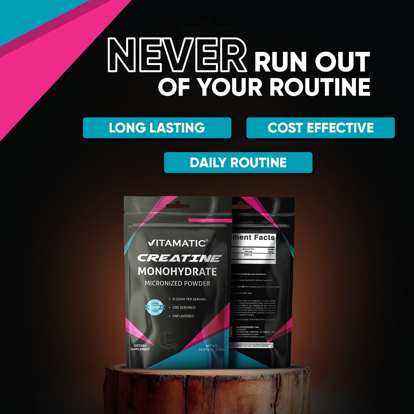 Creatine Monohydrate Powder – 5000 mg Per Serving, 1 kg, Unflavored, Micronized Creatine Supplement