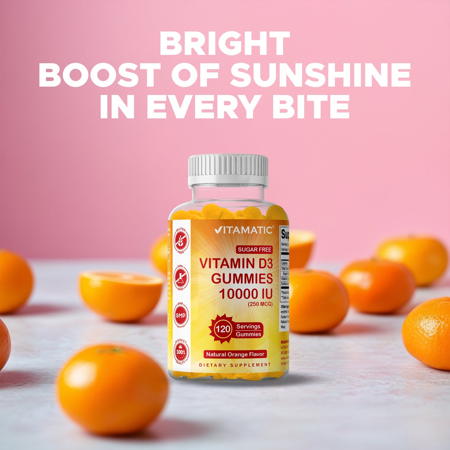 Sugar Free Vitamin D3 10000 IU 120 Gummies