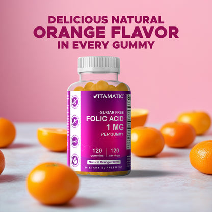 Sugar Free Folic Acid 1 mg - 120 Gummies