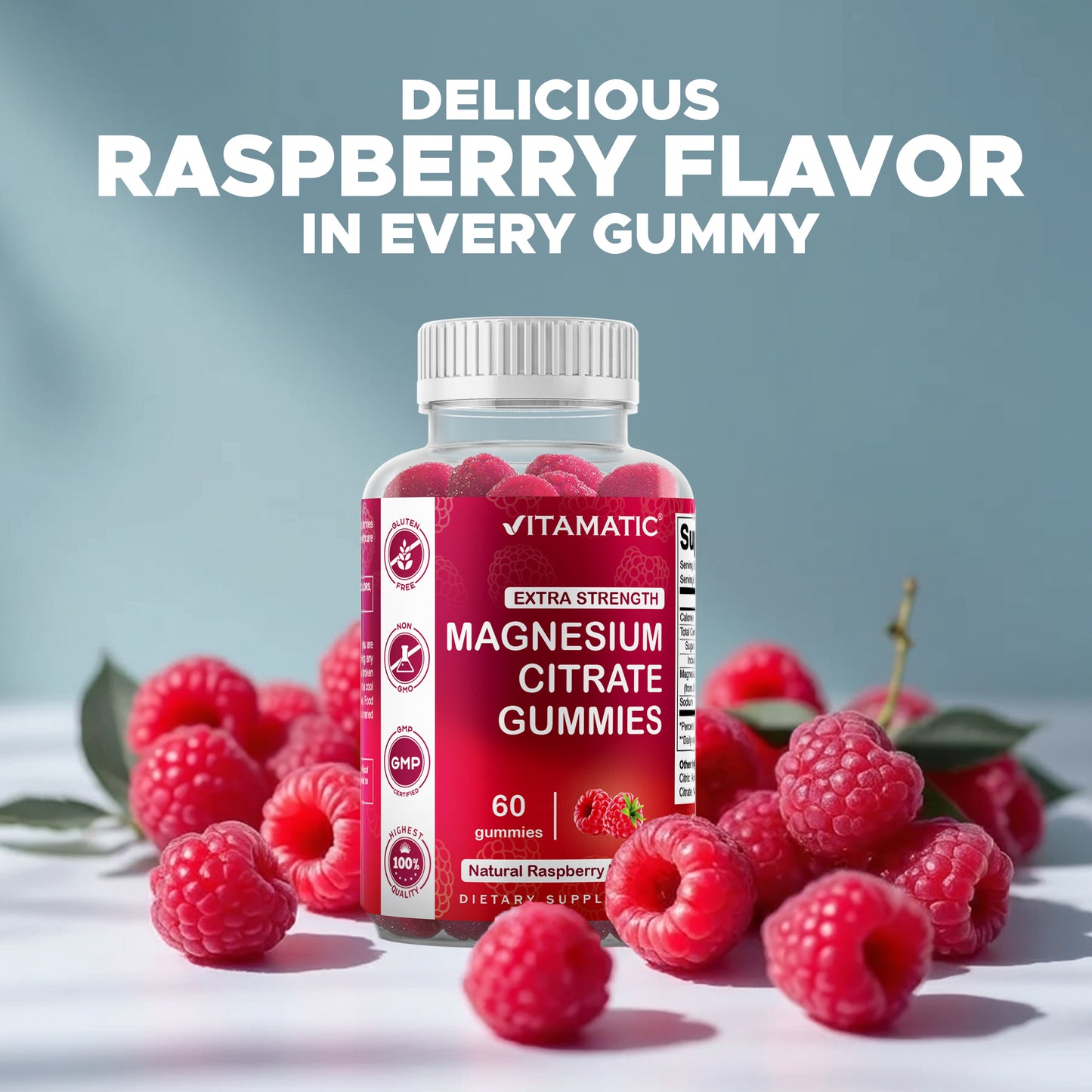 Extra Strength Magnesium 85mg - 60 Vegan Gummies