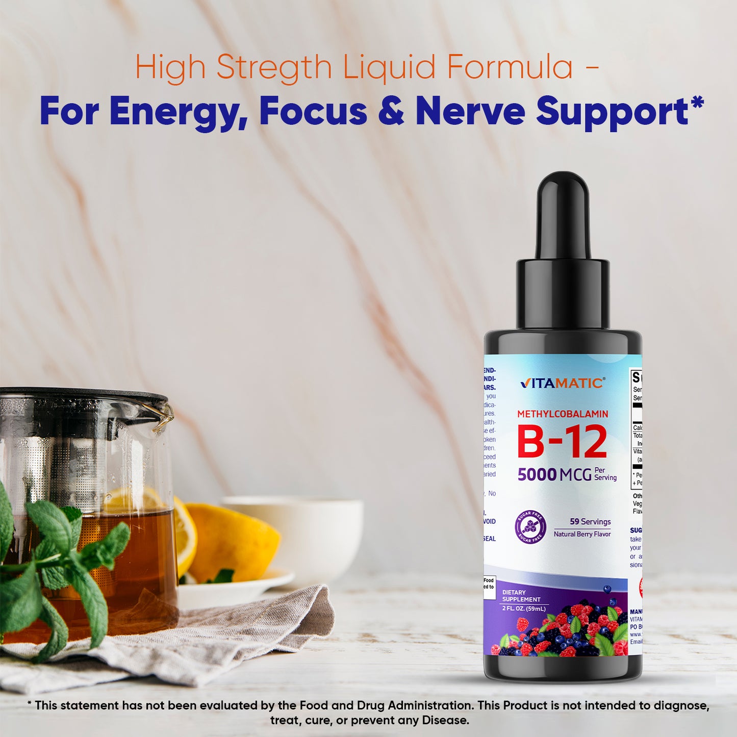 Liquid B12 Methyl B12 5000 mcg 2 OZ