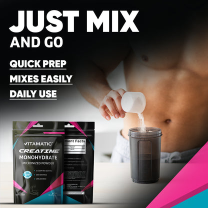 Creatine Monohydrate Powder – 5000 mg Per Serving, 1 kg, Unflavored, Micronized Creatine Supplement