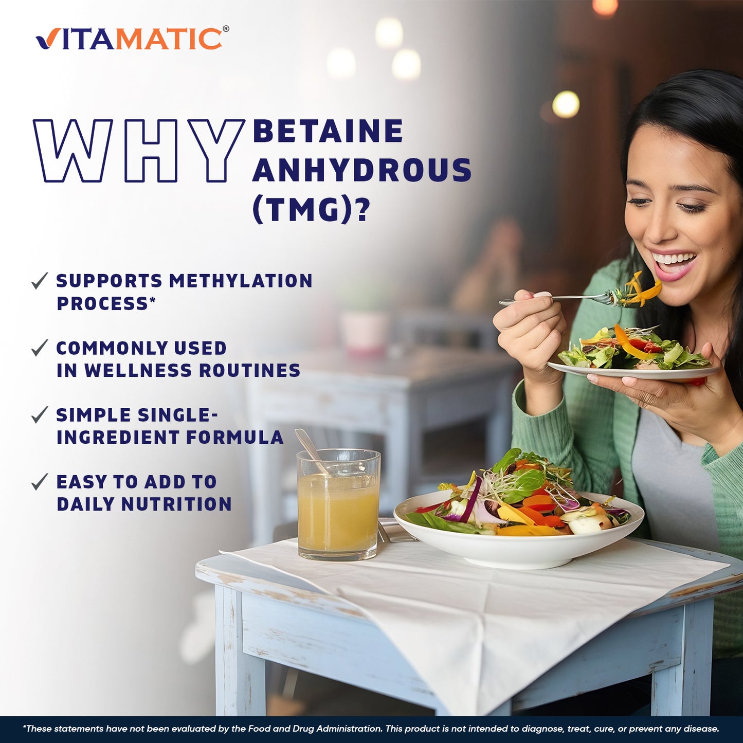 Betaine Anhydrous (TMG) Powder – 250 g (8.8 oz) – Pure Trimethylglycine