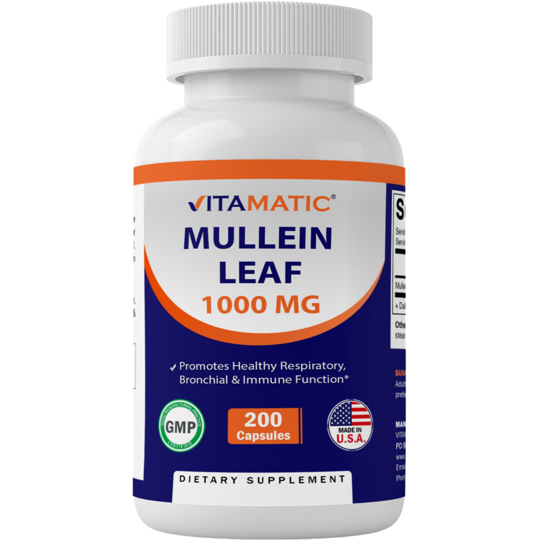 Mullein Leaf Extract 1000 mg - 200 Capsules