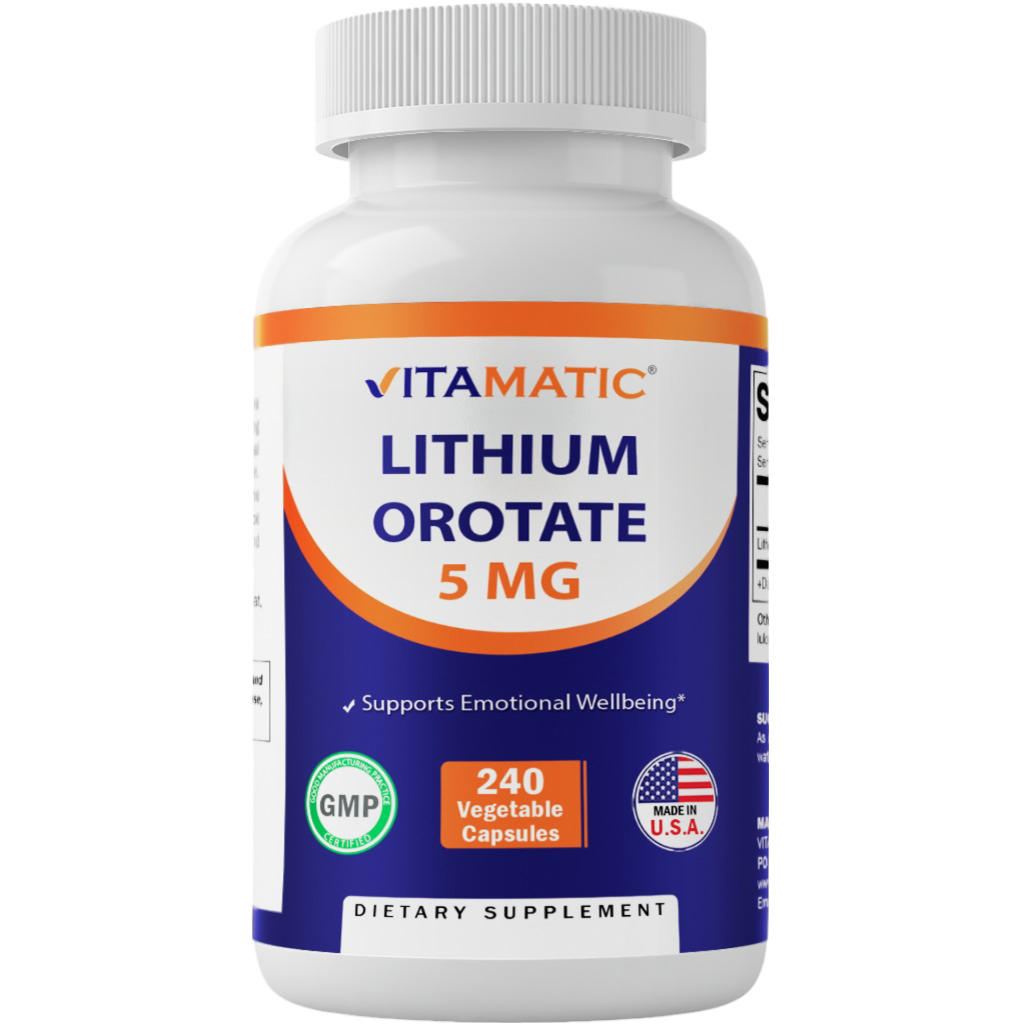 Lithium Orotate 5mg, 240 Veggie Capsules – Vitamatic