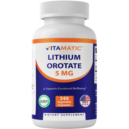 Lithium Orotate 5mg, 240 Veggie Capsules