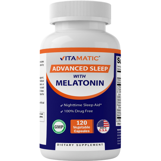 Advanced Sleep Aid with Melatonin - 120 Vegetable Capsules