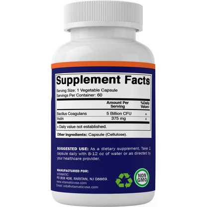 Bacillus Coagulans 5 Billion CFU | 60 Vegetable Capsules