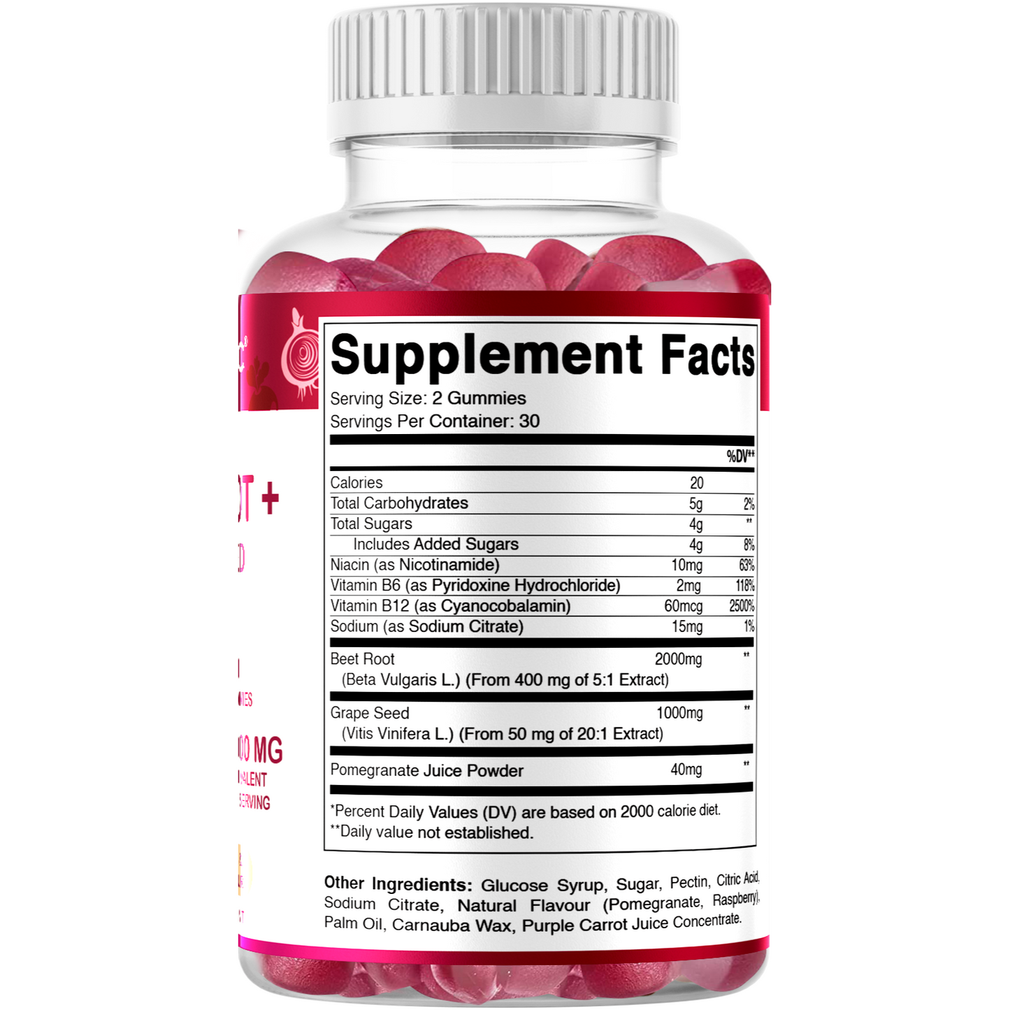 Beet Root 3000mg Equivalent Per Serving - 60 Gummies