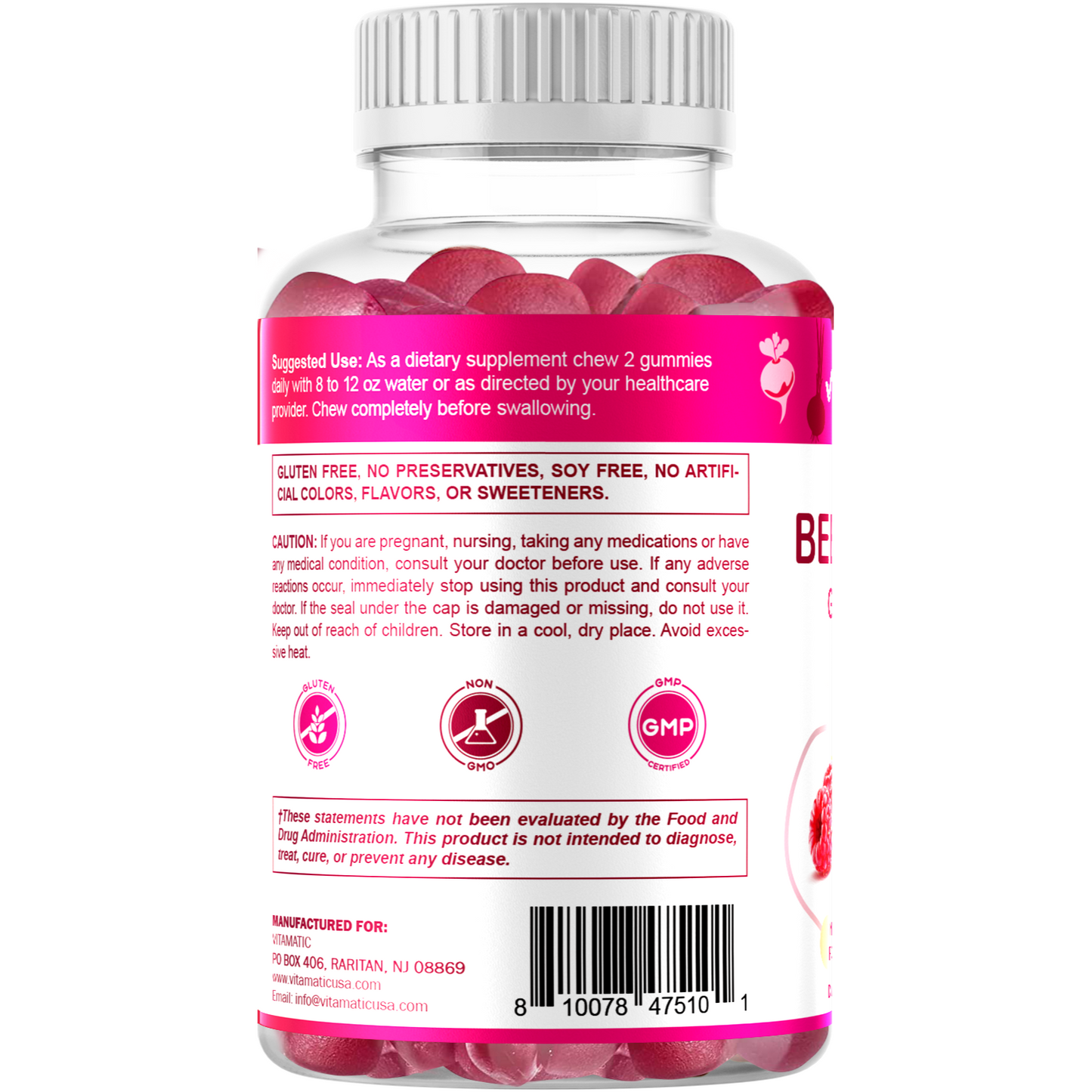 Beet Root 3000mg Equivalent Per Serving - 60 Gummies