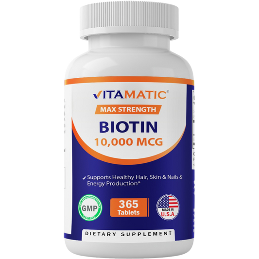 Biotin 10,000mcg - 365 Vegan Tablets