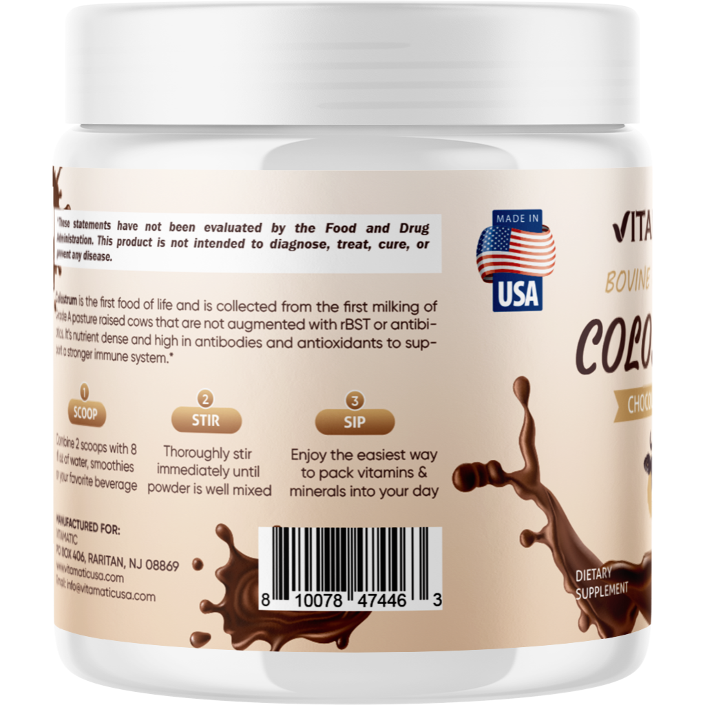 Bovine Colostrum Powder 30 Servings - Chocolate Flavor