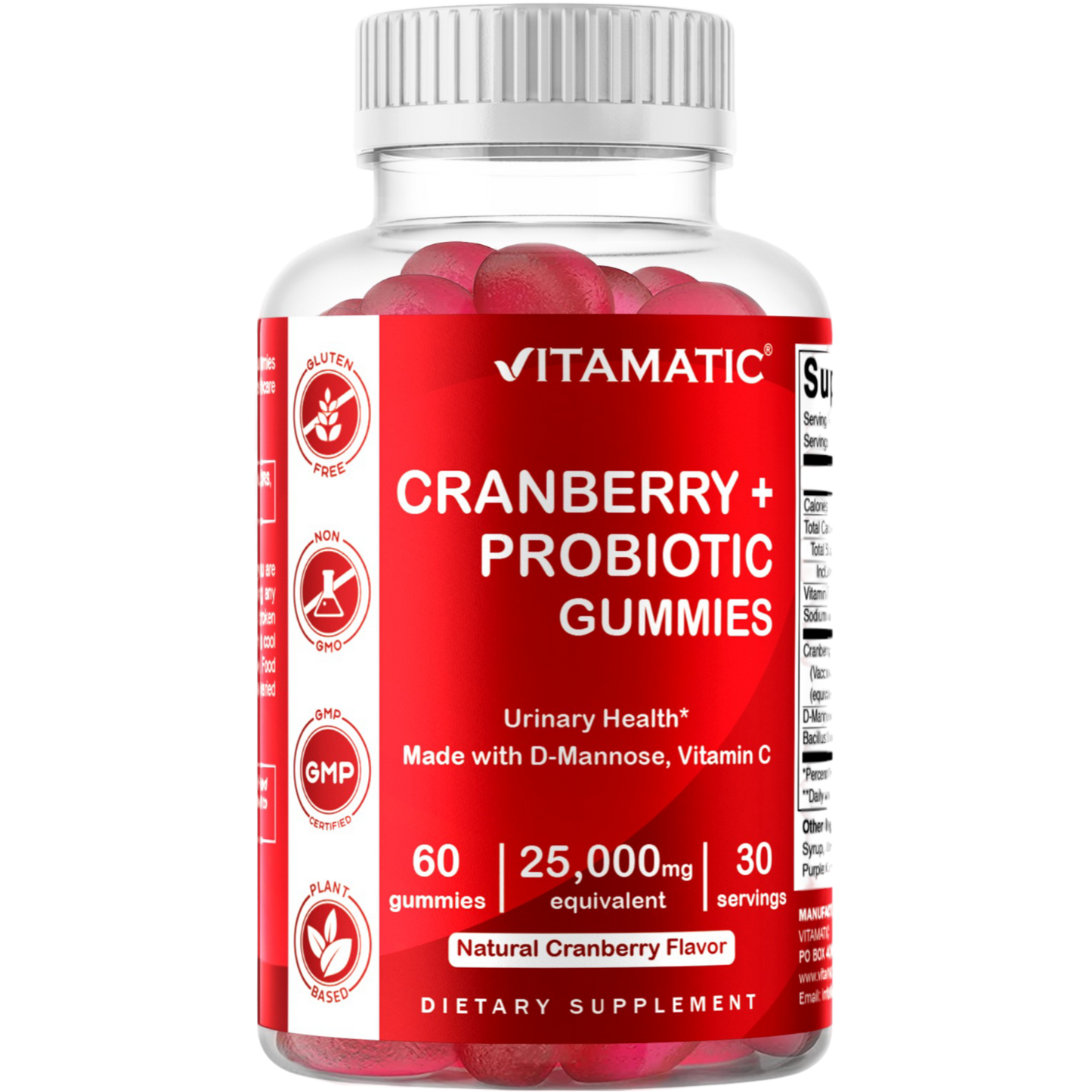 Cranberry with Probiotics 25000mg 60 Vegan Gummies