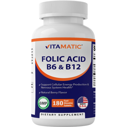 Folic Acid B6 & B12 - 180 Tablets