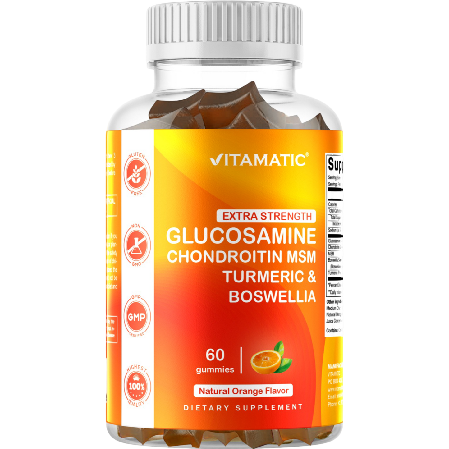 Glucosamine Chondroitin MSM Boswellia Turmeric 60 Gummies