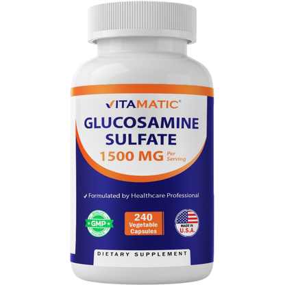 Glucosamine Sulfate Supplement, 1500mg, 240 Capsules