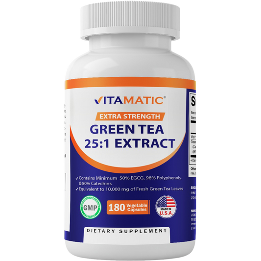 Green Tea Extract with Vitamin C - 180 Veg Capsules