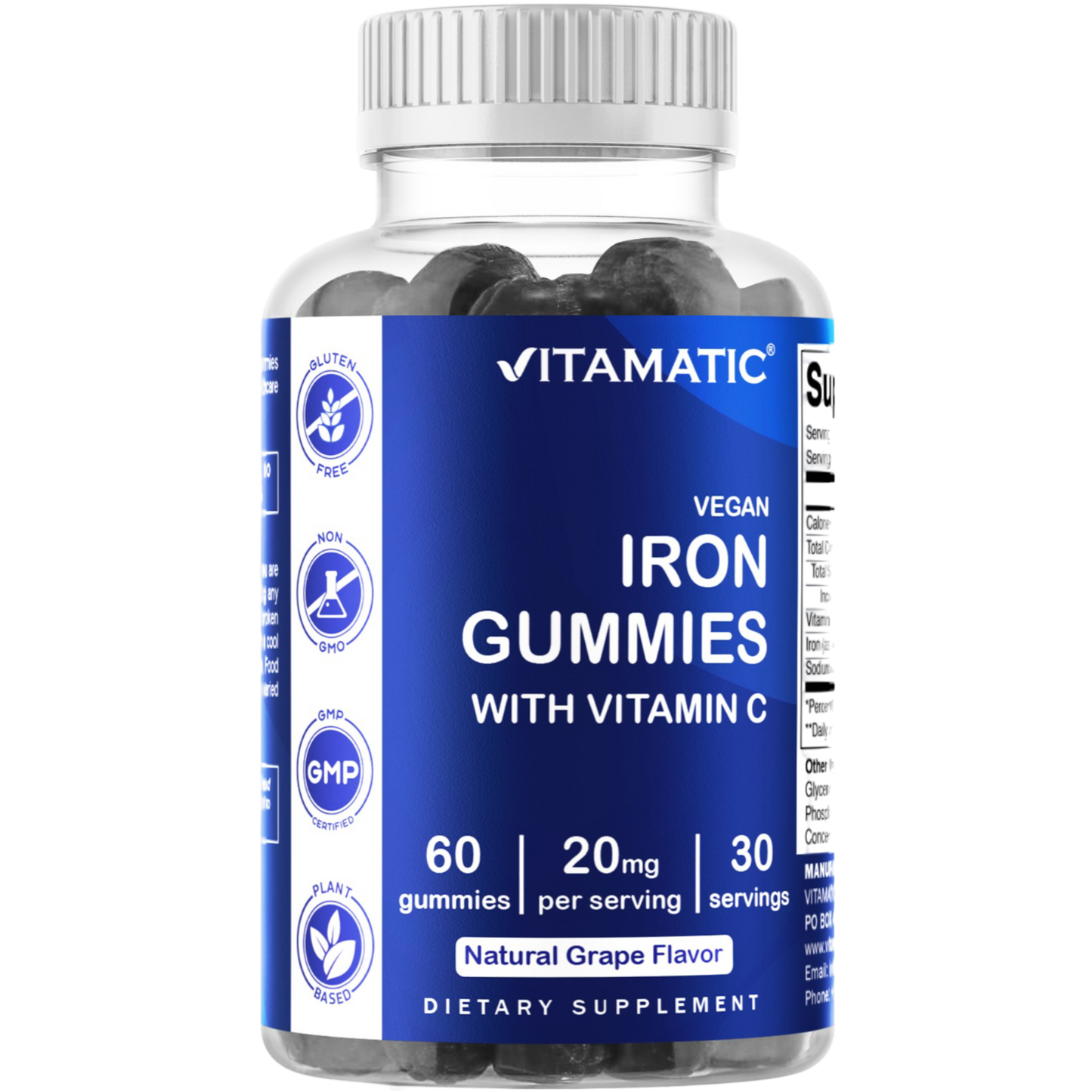 Iron 20mg with Vitamin C - 60 Vegan Gummies