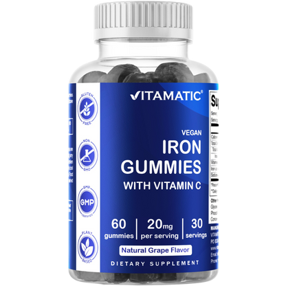 Iron 20mg with Vitamin C - 60 Vegan Gummies