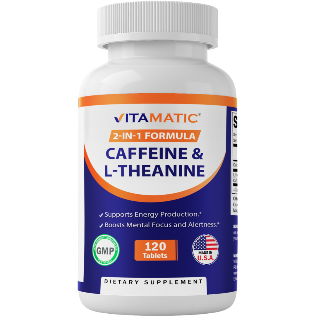 L-Theanine 200mg with Caffeine 100mg - 120 Tablets