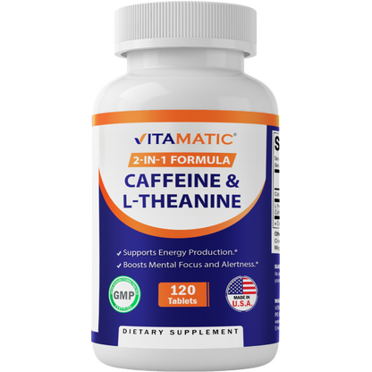 L-Theanine 200mg with Caffeine 100mg - 120 Tablets