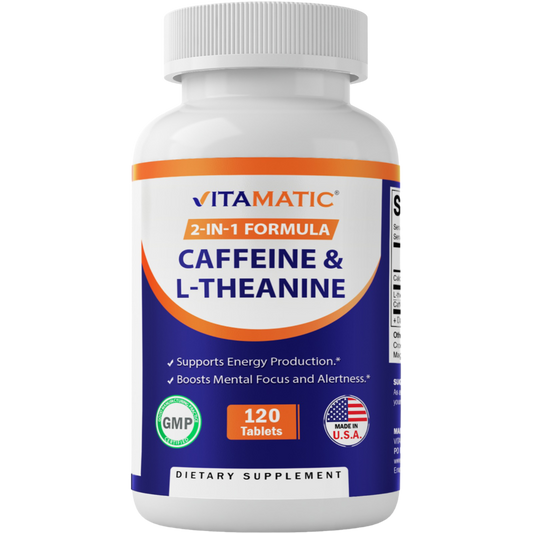 L-Theanine 200mg with Caffeine 100mg - 120 Tablets